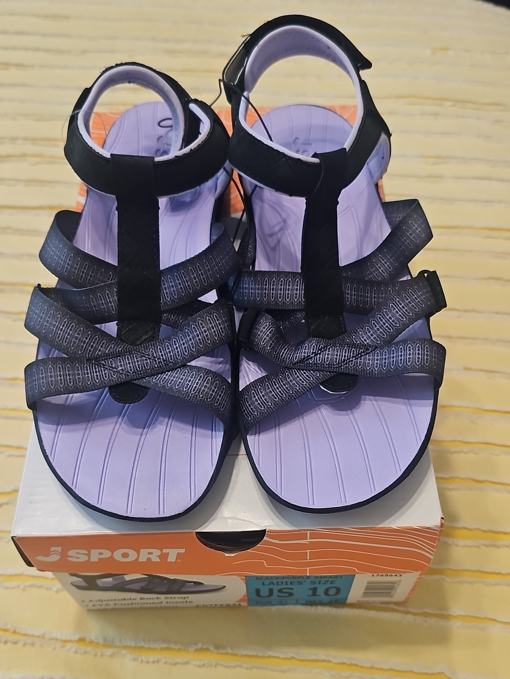 Black & Purple Strappy Sandals